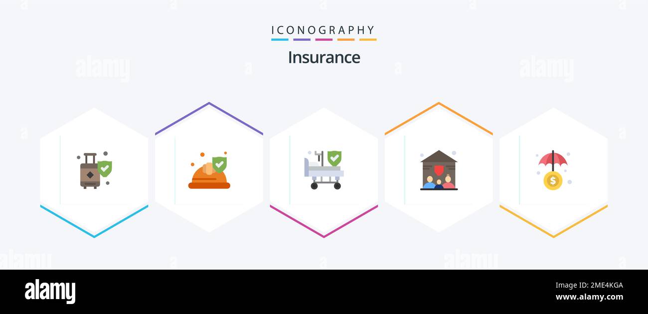 Insurance 25 Flat icon pack including protection. insurance. bed