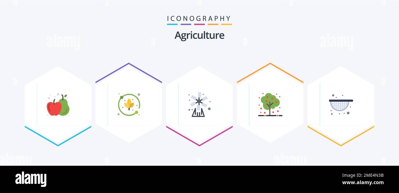 Agriculture 25 Flat icon pack including food. strainer. garden. plant