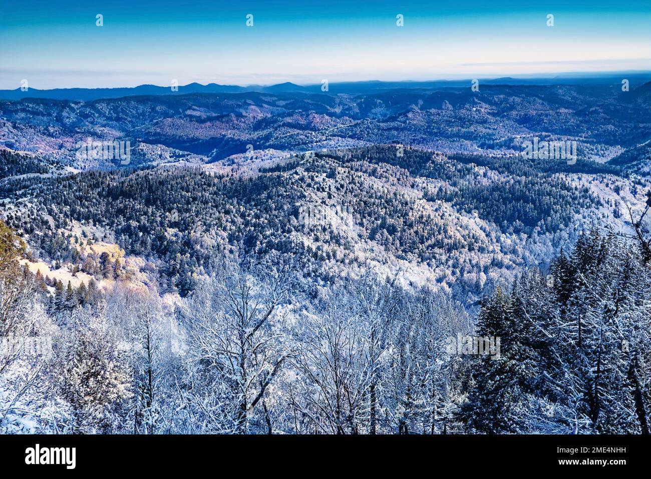 Winter view from the Yadkin Valley Overlook on the Blue Ridge Parkway