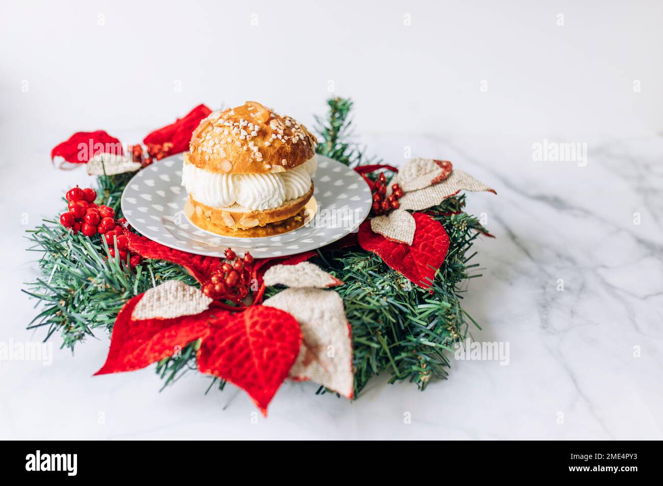 Christmas epiphany cake on table Stock Photo