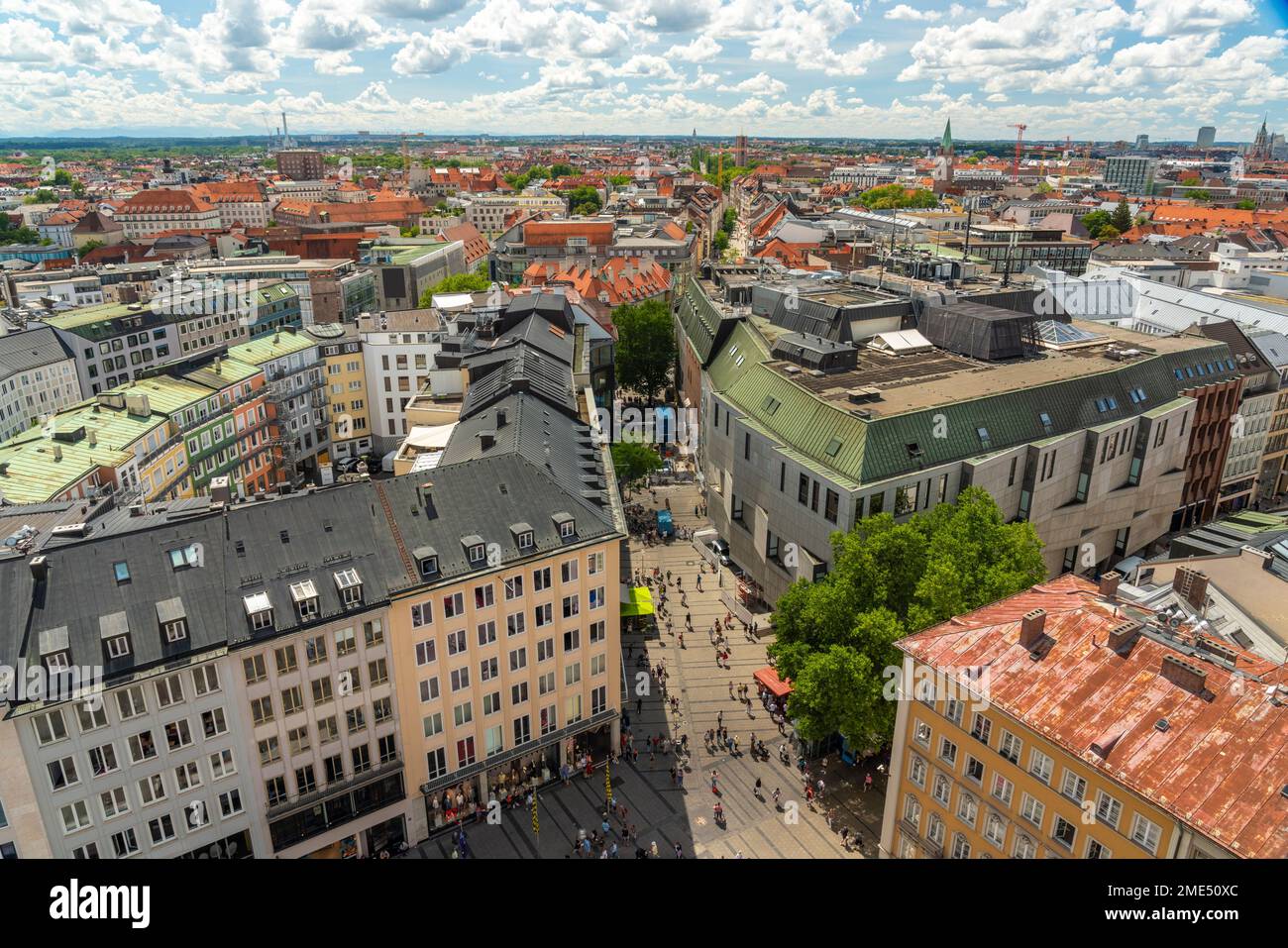 Germany, Munich, Apartment buildings surrounding Marienplatz Stock