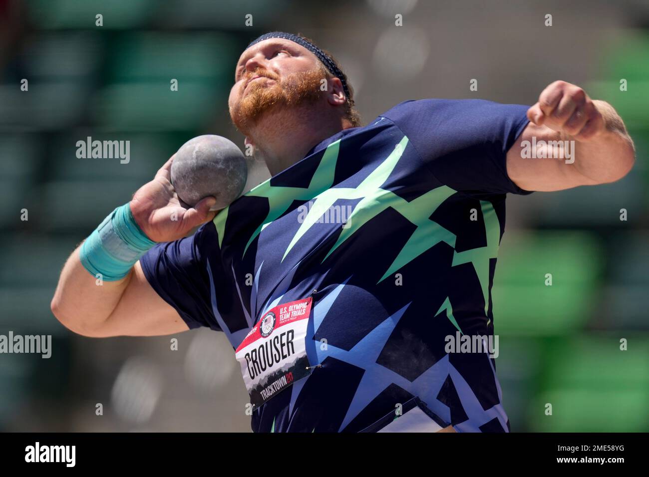 FILE In this June 18, 2021, file photo, Ryan Crouser competes during