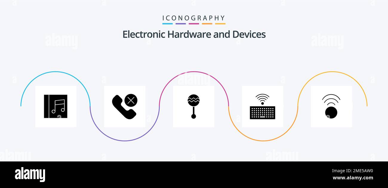 Devices Glyph 5 Icon Pack Including signal. keys. audio. keyboard ...
