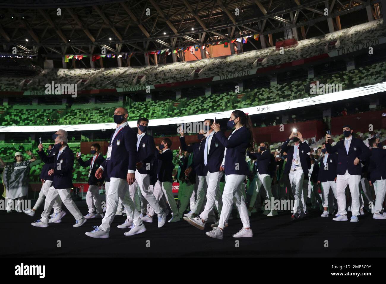 Team Argentina arrives during the opening ceremony in the Olympic