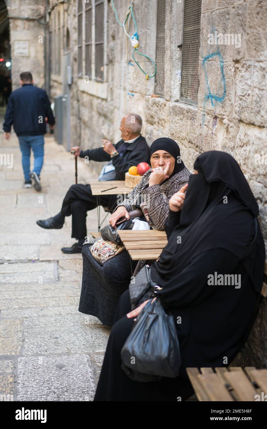 Street scene in the old Jerusalem, Israel, Asia. Stock Photo