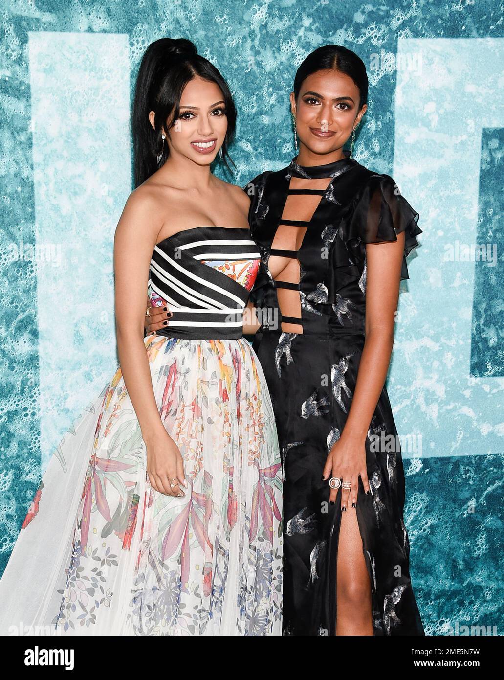 Saleka Shyamalan, left, and Ishani Night Shyamalan pose together at the