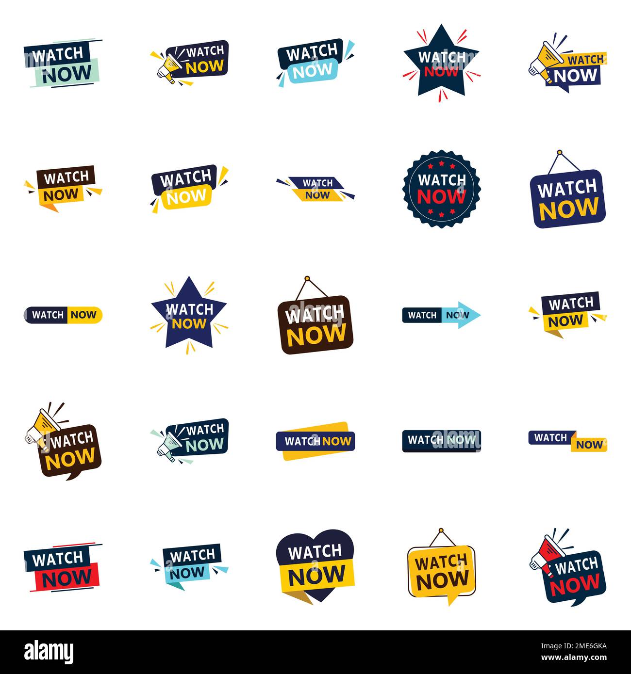 25 Impressive Watch Now Banners To Help You Stand Out Stock Vector