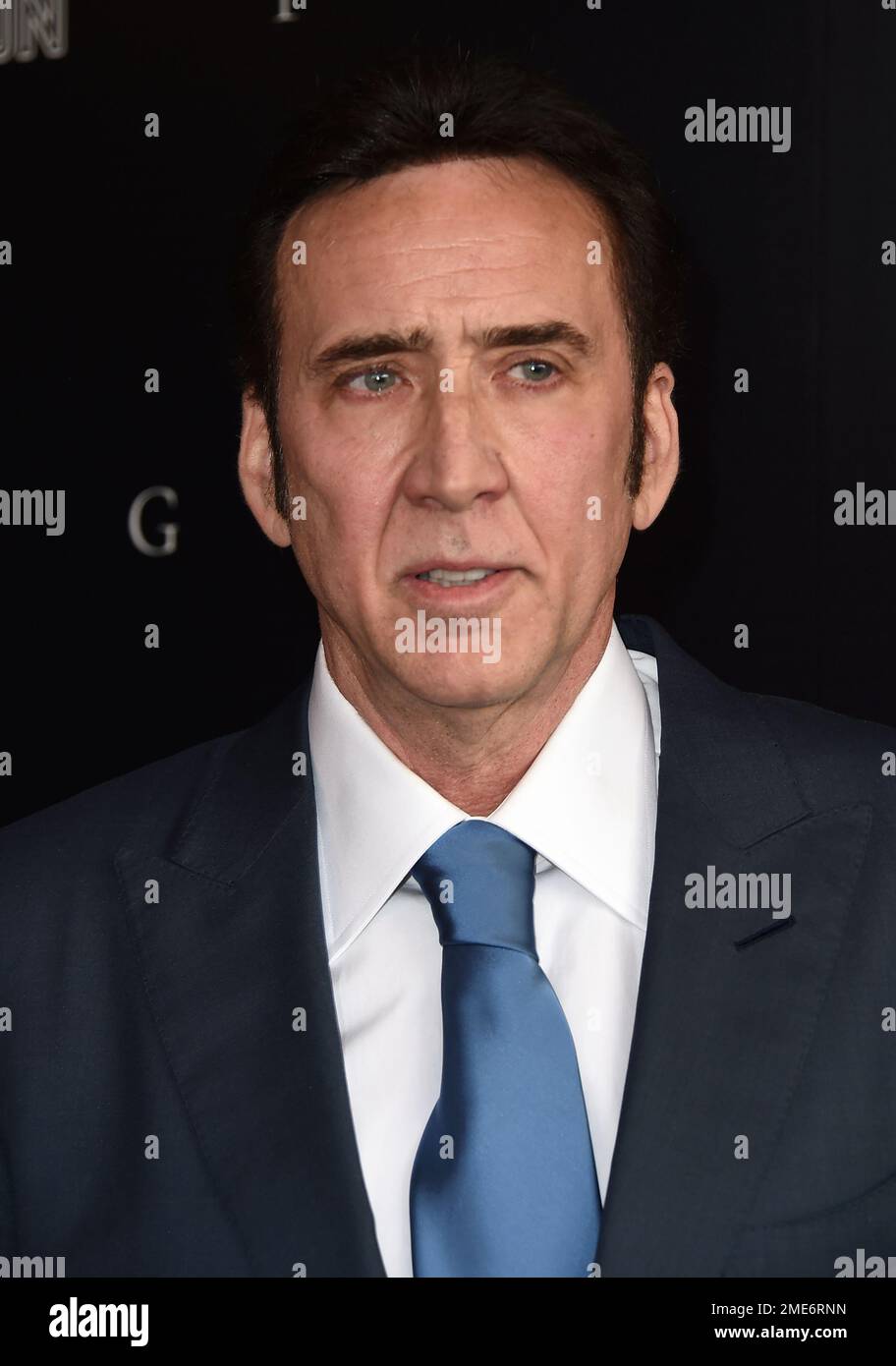 Nicolas Cage arrives at the Los Angeles premiere of 
