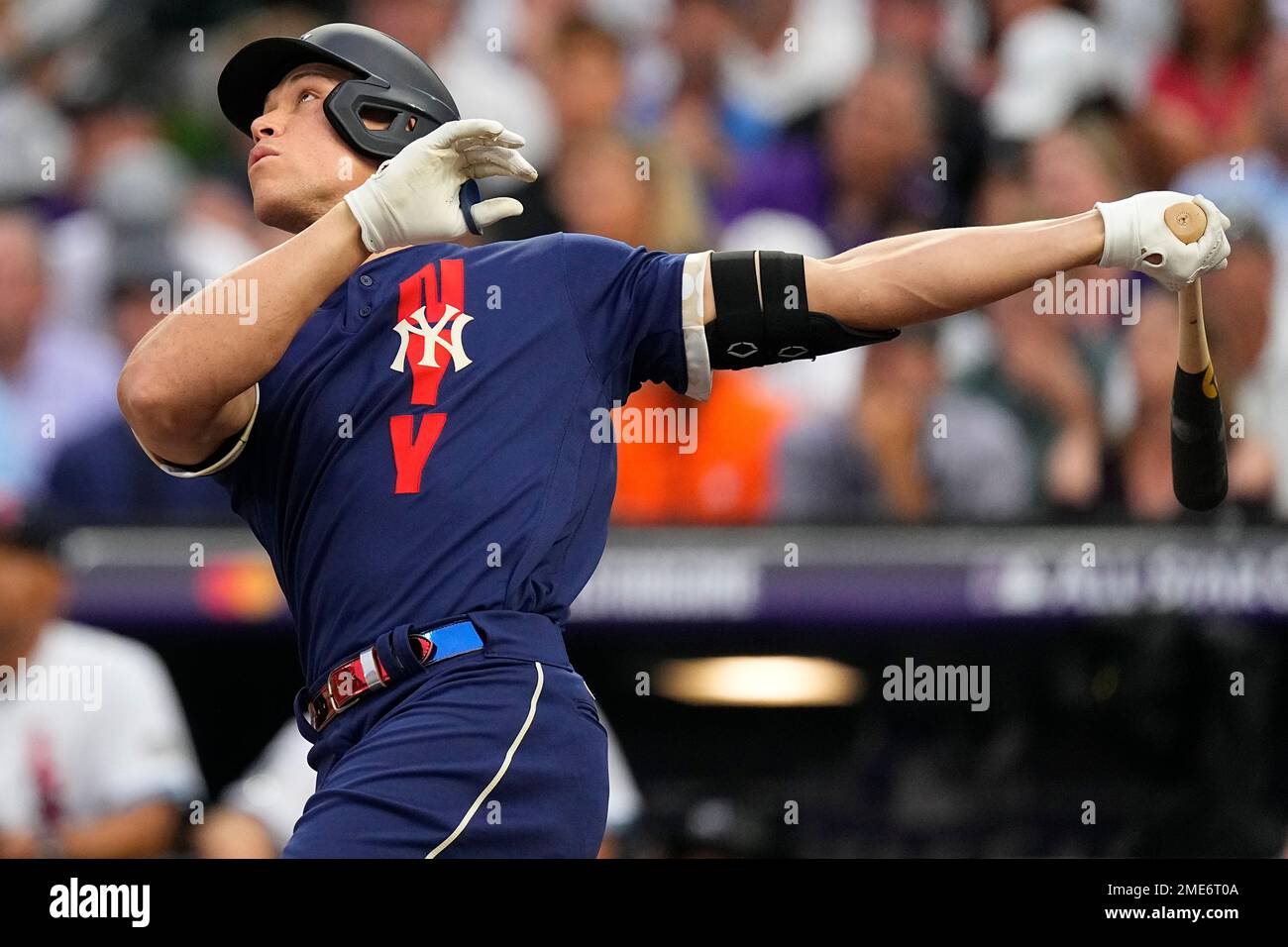 American League's Aaron Judge, of the New York Yankees, looks on