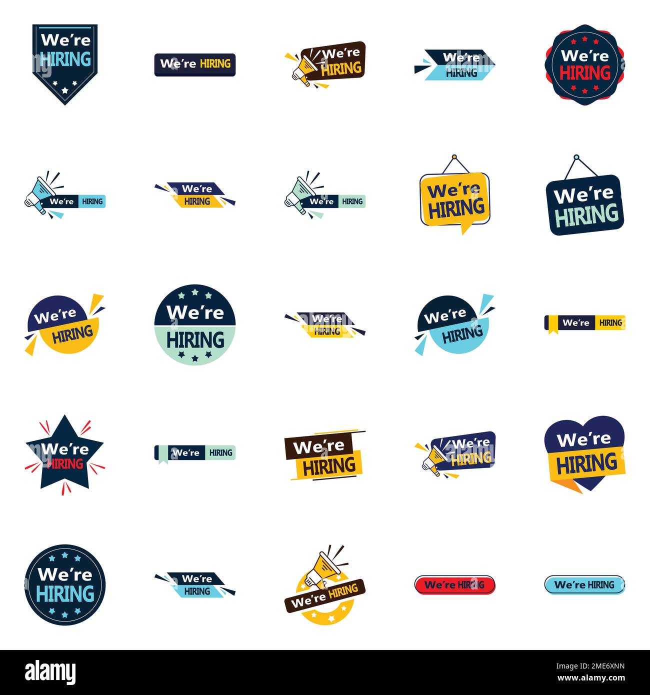 25 Fresh and Fun We're Hiring Vector Images for Your Job Openings Stock