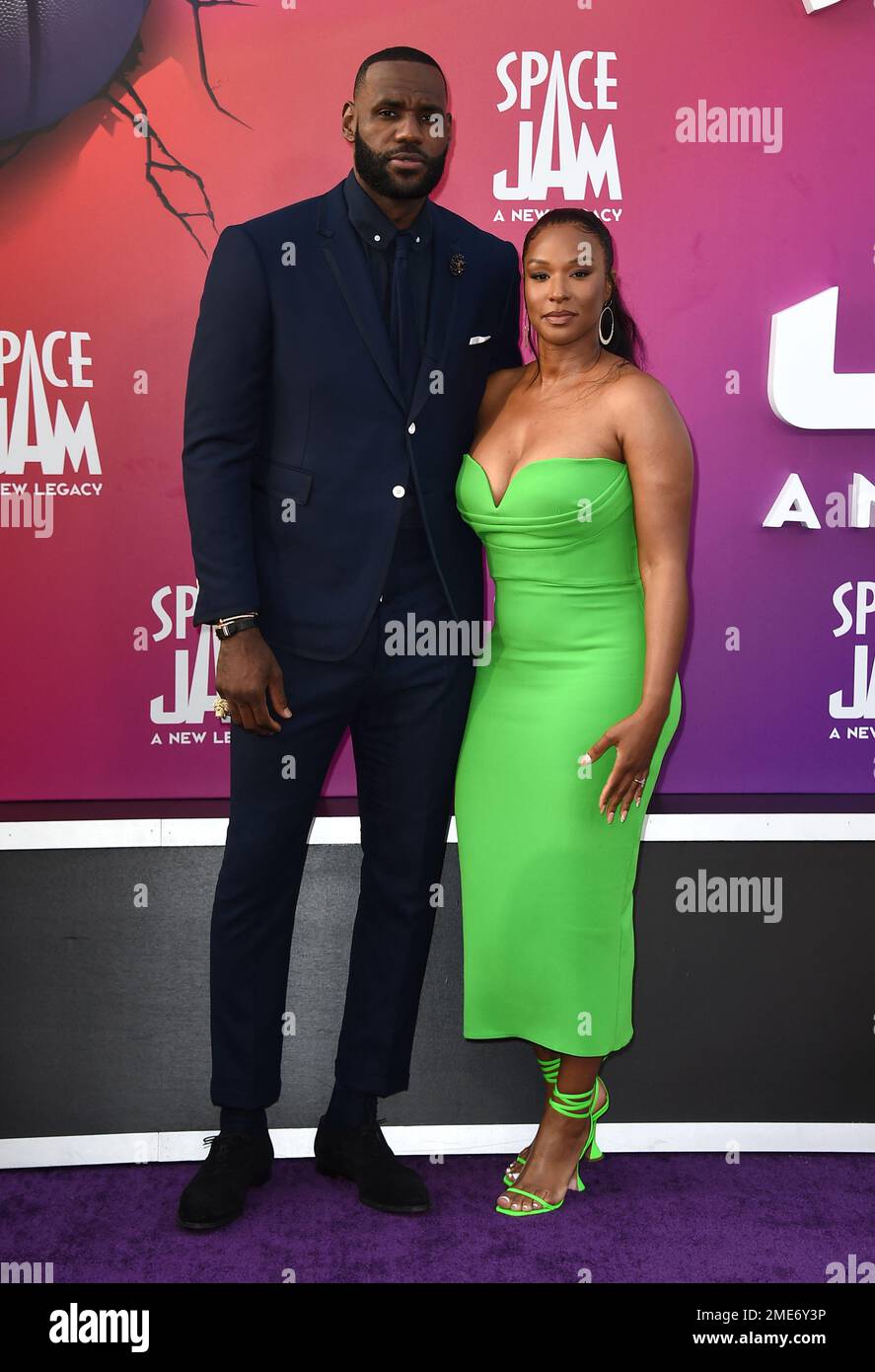 LeBron James and and Savannah Brinson arrive at the world premiere of ...