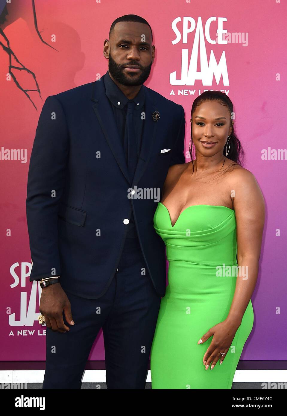 LeBron James and and Savannah Brinson arrive at the world premiere of ...