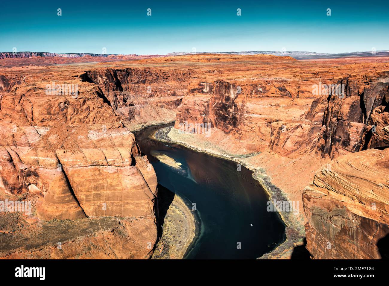 Horseshoe Bend and the Colorado River near Page, Arizona, USA Stock