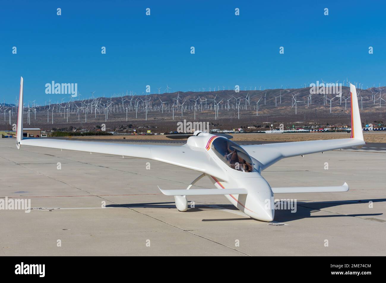 P1983 Kreidel Long EZ aircraft with registration N888EZ shown parked at Mojave Air and Space Port. Stock Photo