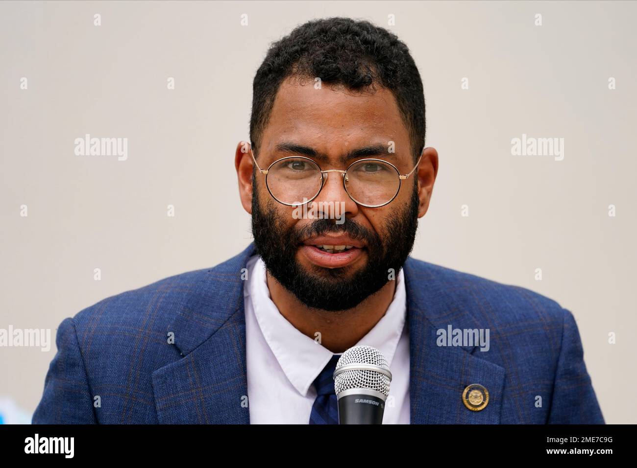 Pennsylvania state Rep. Rick Krajewski speaks during a rally to raise