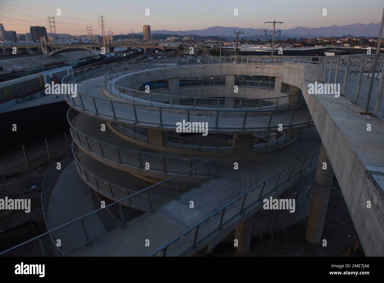 Circular ramp the leads onto the new 6th street bridge in Los Angeles ...