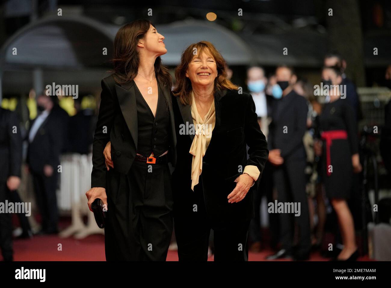 Charlotte Gainsbourg, left, and Jane Birkin pose for photographers upon ...