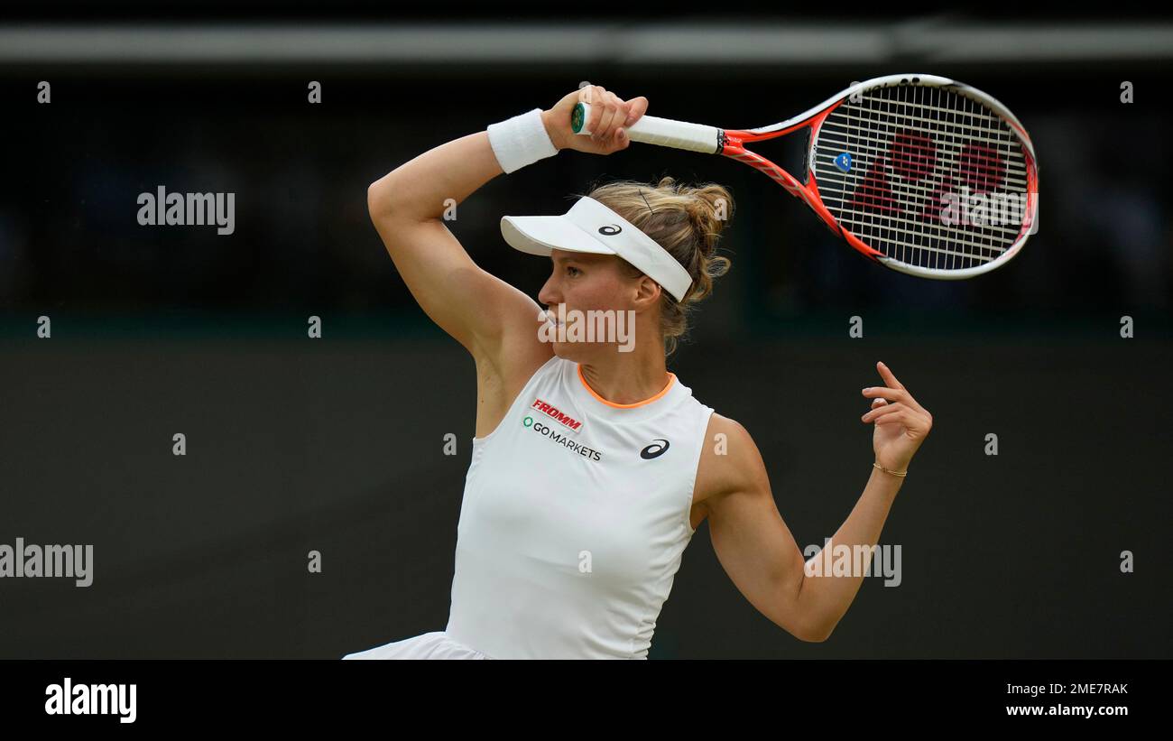 Switzerland's Viktorija Golubic plays a return to Czech Republic's