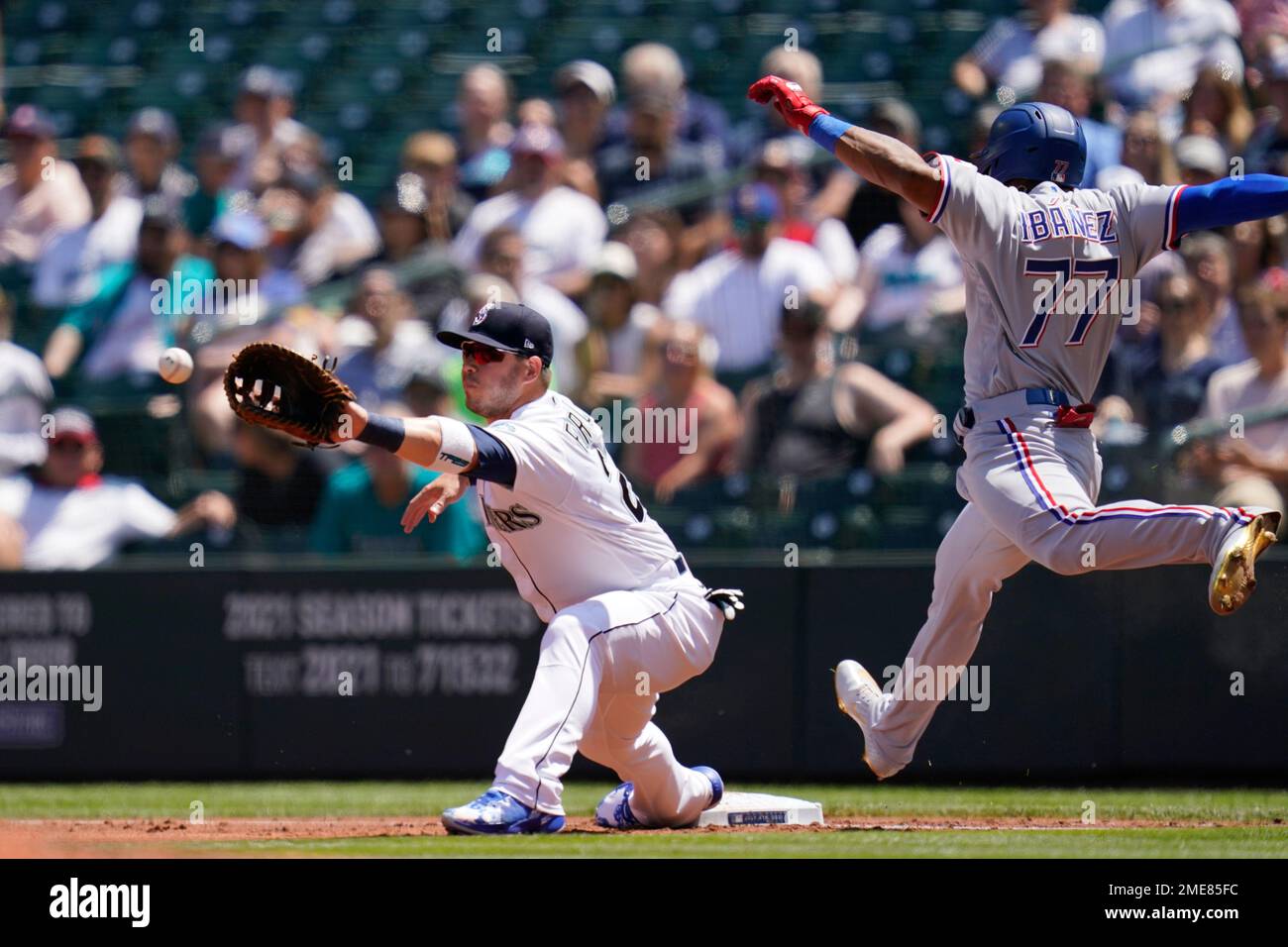 July 1202021: Seattle first baseman Ty France (23) runs the bases during  the game with the Seattle Mariners and the Colorado Rockies held at Coors  Field in Denver Co. David Seelig/Cal Sport