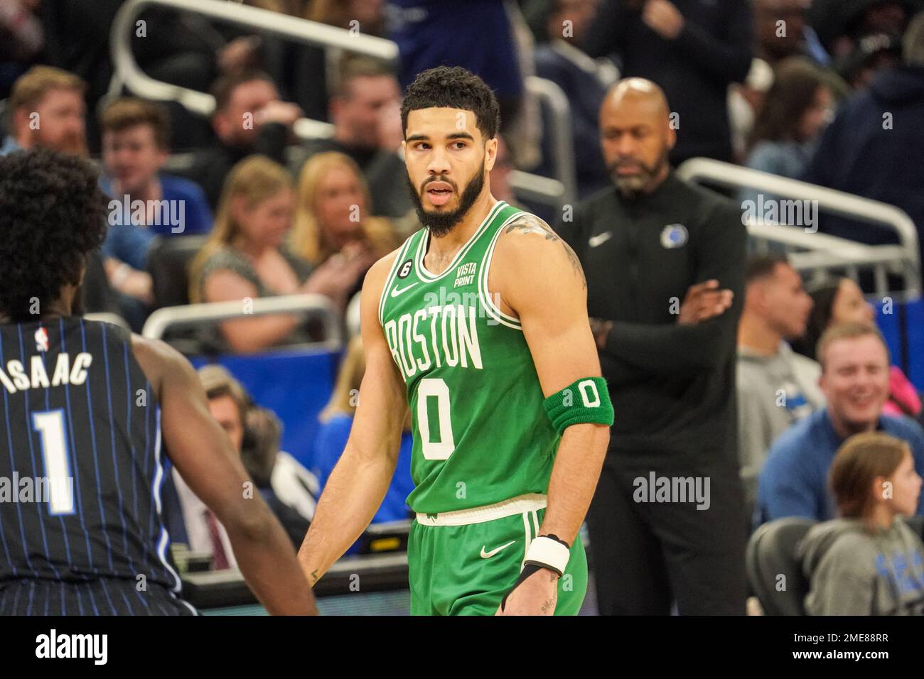 ORLANDO, FLORIDA – JANUARY 23: A detail Jayson Tatum #0 of the Boston  Celtics shoes during a game against the Orlando Magic at Amway Center on  January 23, 2023 in Orlando, Florida.