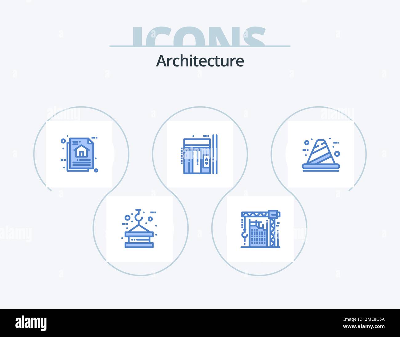 Architecture blue icon pack 5 icon design lift elevator interior