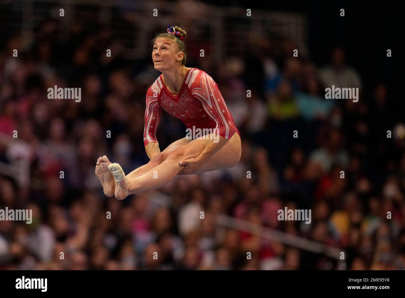 Grace McCallum competes on the beam during the women's U.S. Olympic