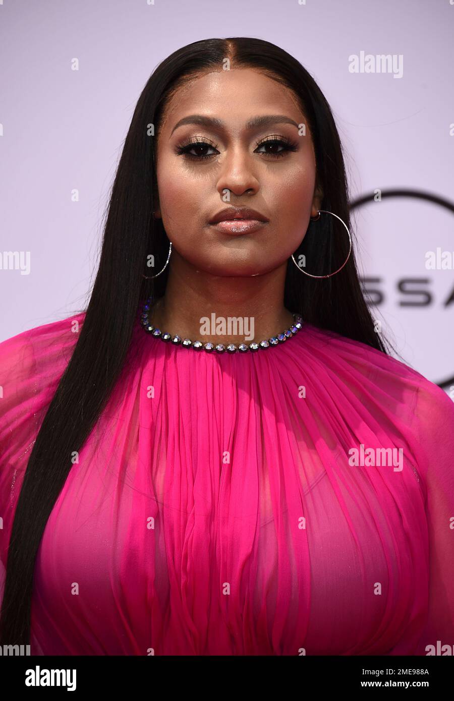 Jazmine Sullivan arrives at the BET Awards on Sunday, June 27, 2021, at