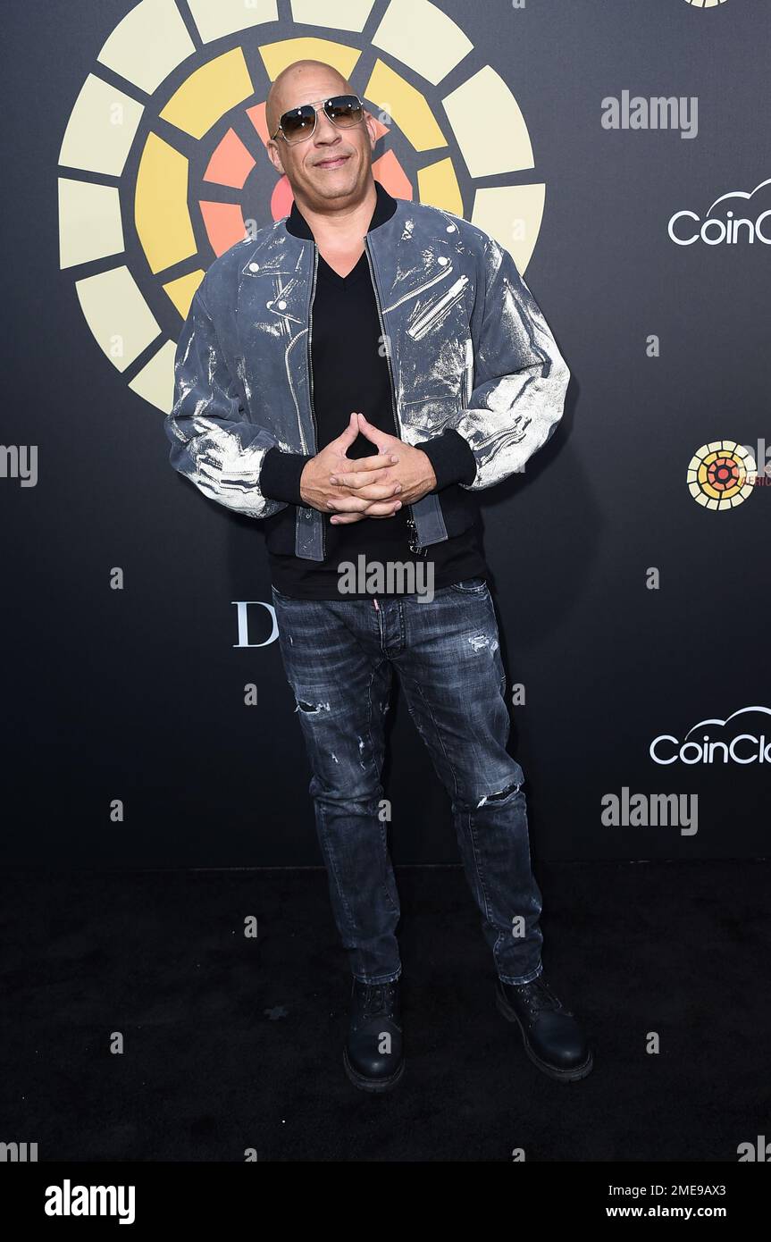 Vin Diesel arrives at CTAOP's Night Out 2021: Fast and Furious on Saturday,  June 26, 2021, at the Universal Studios Backlot in Los Angeles. (Photo by  Jordan Strauss/Invision/AP Stock Photo - Alamy