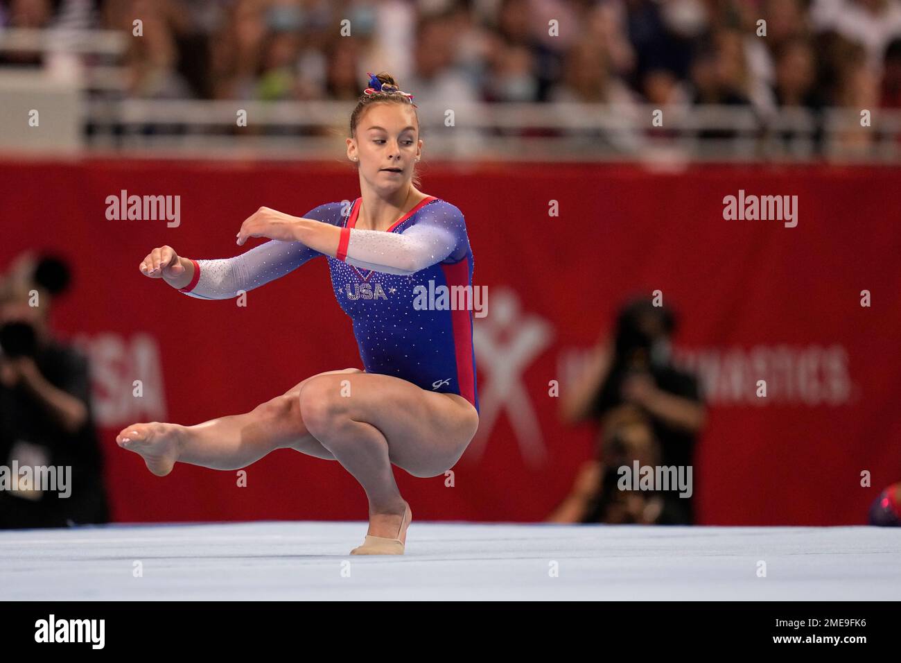 Grace McCallum competes in the floor exercise during the women's U.S
