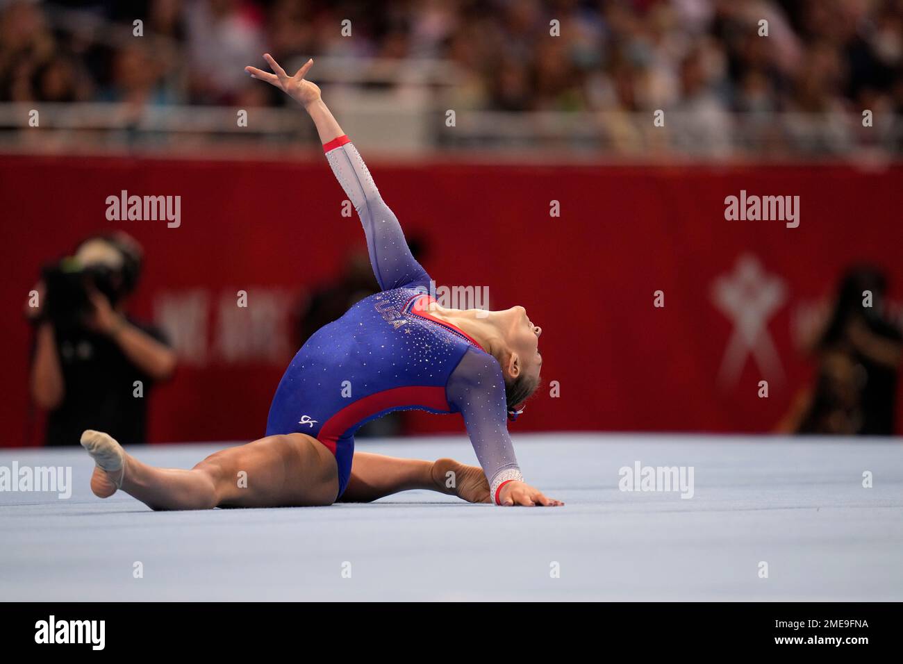 Grace McCallum competes in the floor exercise during the women's U.S