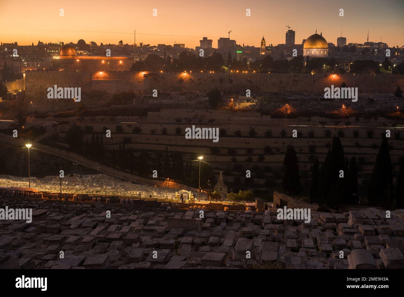 Dome of the Rock as viewed from the Mount of Olives, Jerusalem, Israel. Stock Photo
