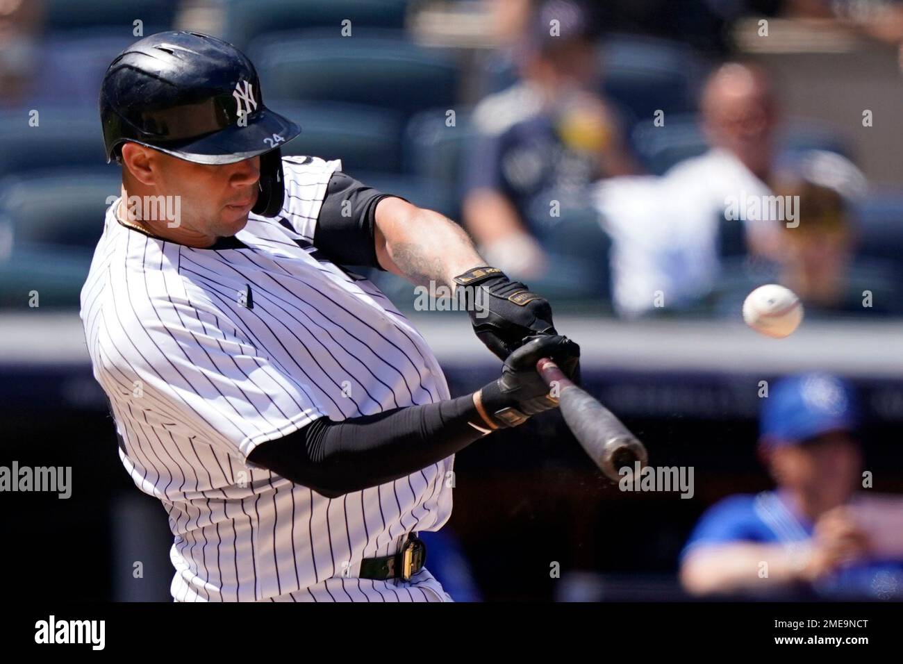New York Yankees Gary Sanchez hits a three-run home run during the