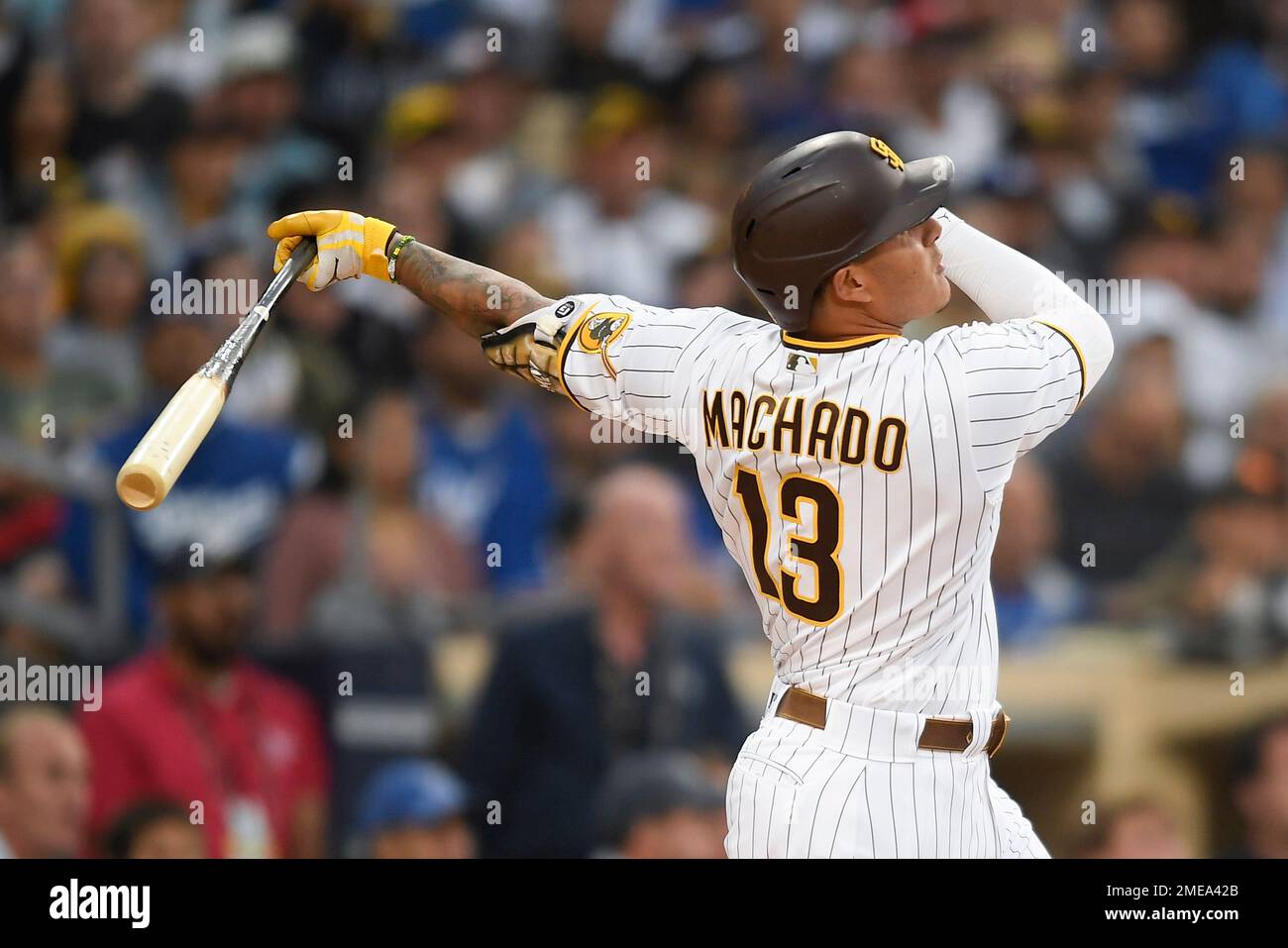 San Diego Padres' Manny Machado (13 hits a three-run home run