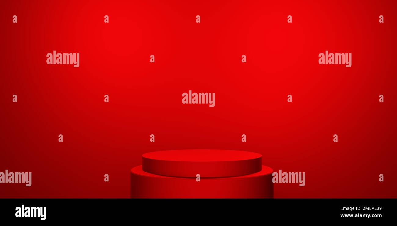3d rendering of red abstract geometric background with copy space ...