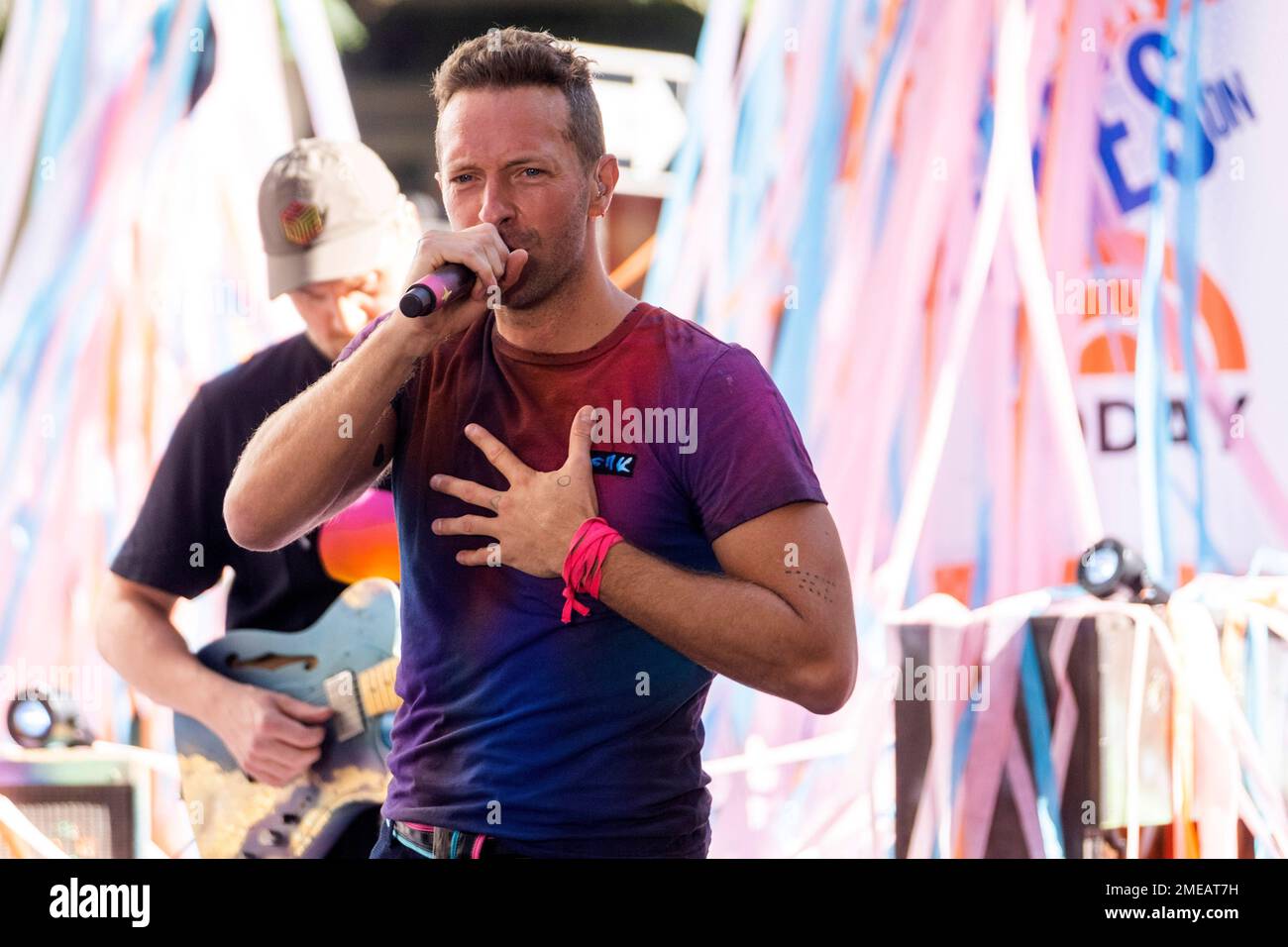 Chris Martin and Will Champion from Coldplay backstage at the Hollywood  Bowl, Los Angeles, United States of America Stock Photo - Alamy