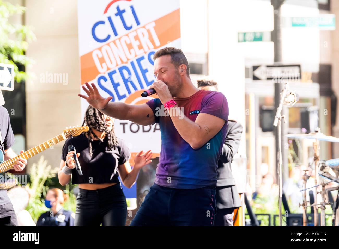 Chris Martin and Will Champion from Coldplay backstage at the Hollywood  Bowl, Los Angeles, united States of America Stock Photo - Alamy