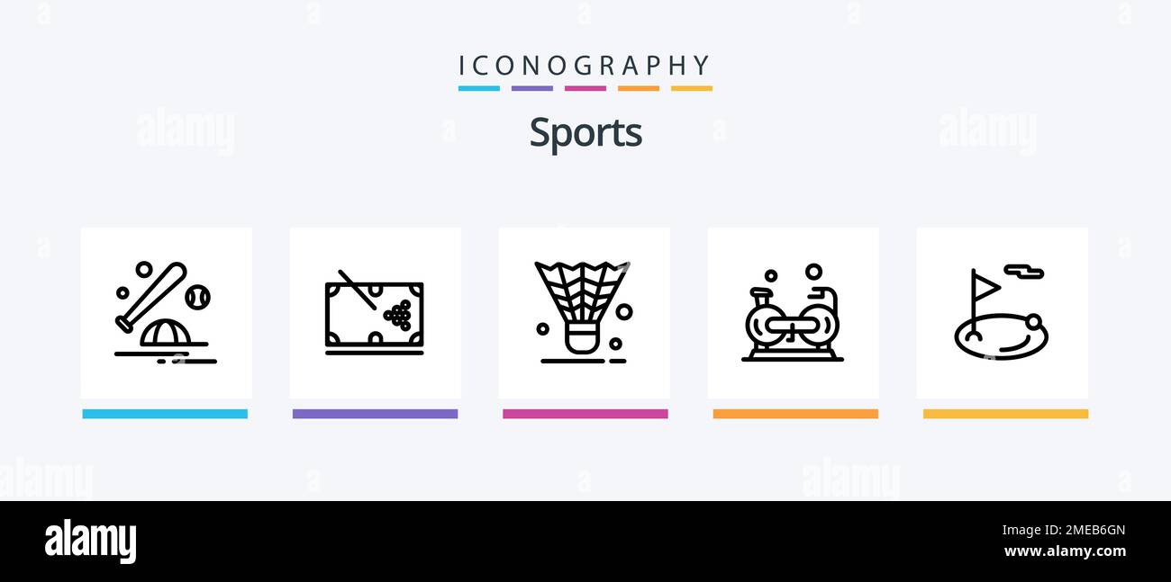 Sports Line 5 Icon Pack Including pins. ball. soccer. net. court