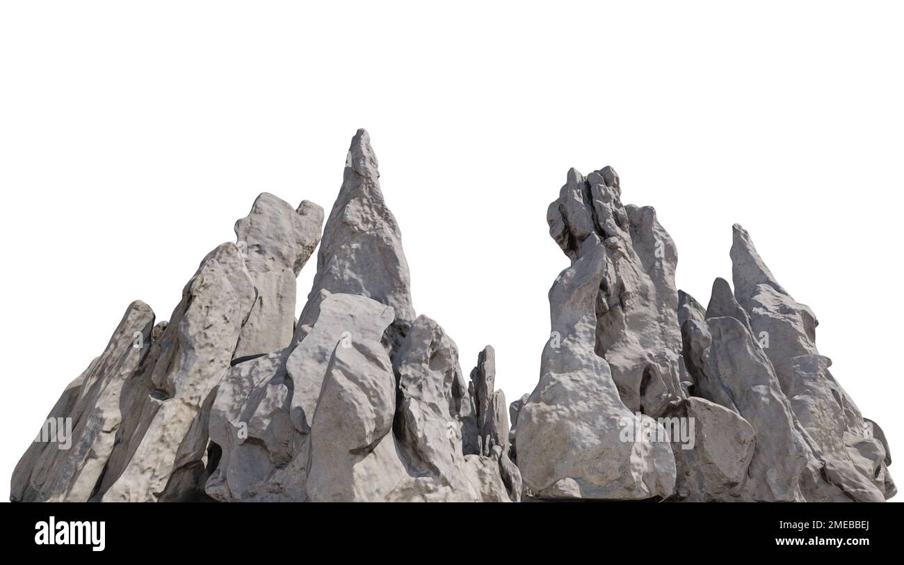Spiked Rocks 3D illustration spiky rocks Isolated on white background Stock Photo ...
