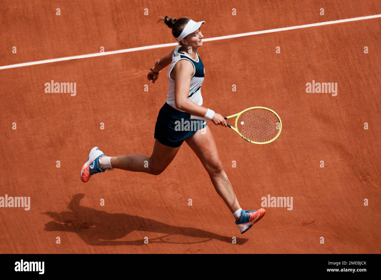 Czech Republic's Barbora Krejcikova runs as she plays Russia's ...