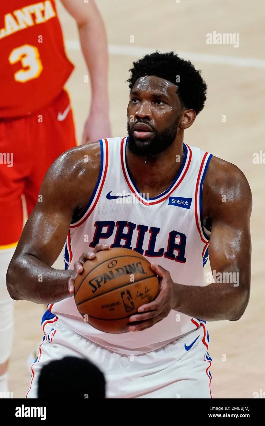 Joel Embiid Philadelphia 76ers Game-Used #21 White Earned Jersey