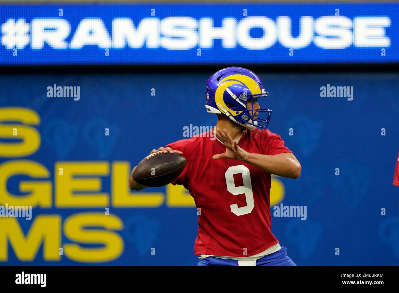 Los Angeles Rams quarterback Matthew Stafford throws during NFL