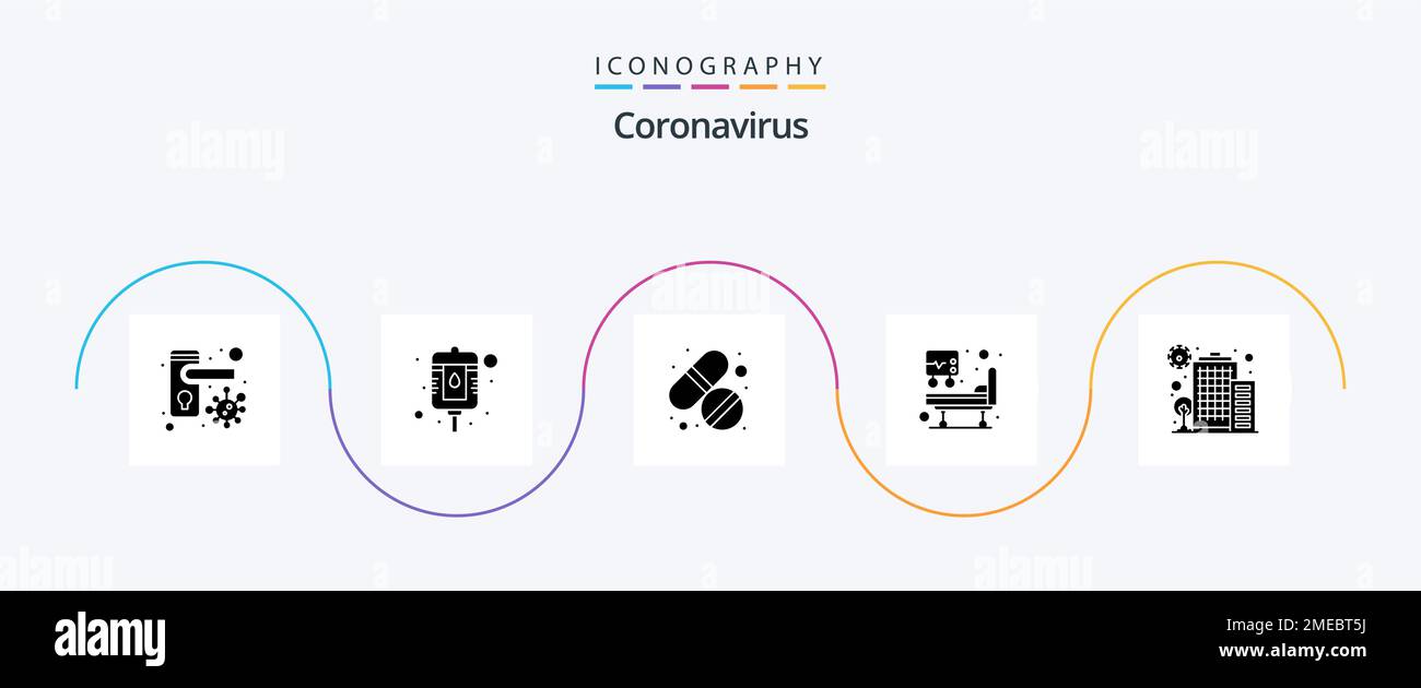 Coronavirus Glyph 5 Icon Pack Including coronavirus. medicine. medical ...