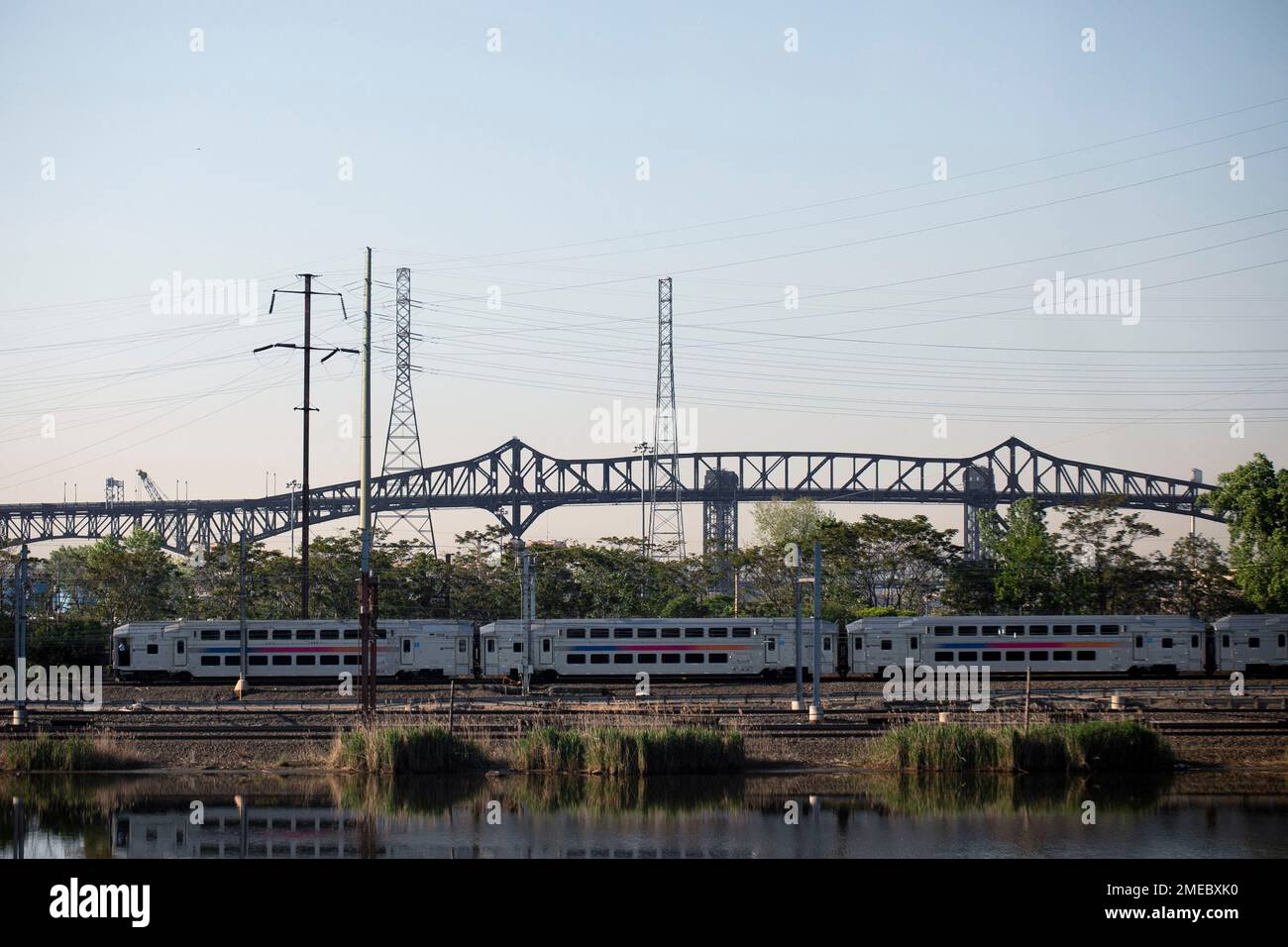 This May 18, 2021, photo shows a NJ Transit train in New Jersey. (AP ...