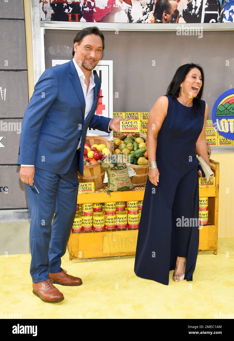 Actor Jimmy Smits, left, and wife Wanda De Jesus attend the 2021