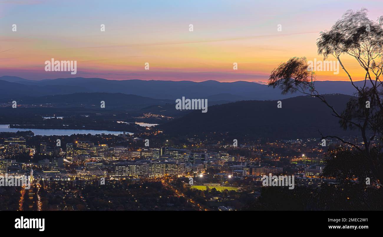 View of Canberra's CBD. Stock Photo