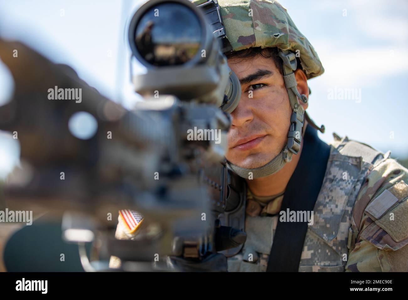 U.S. Army Reserve Pvt. Ubaldo Rodiles, a master gunner for the 84th ...