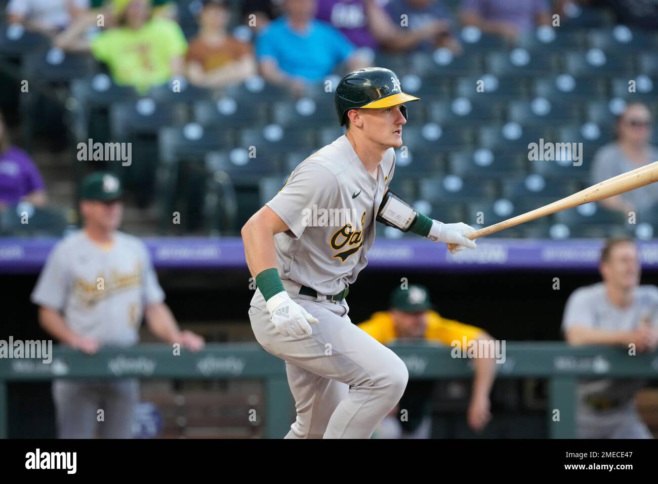 Oakland Athletics catcher Sean Murphy (12) in the third inning of a