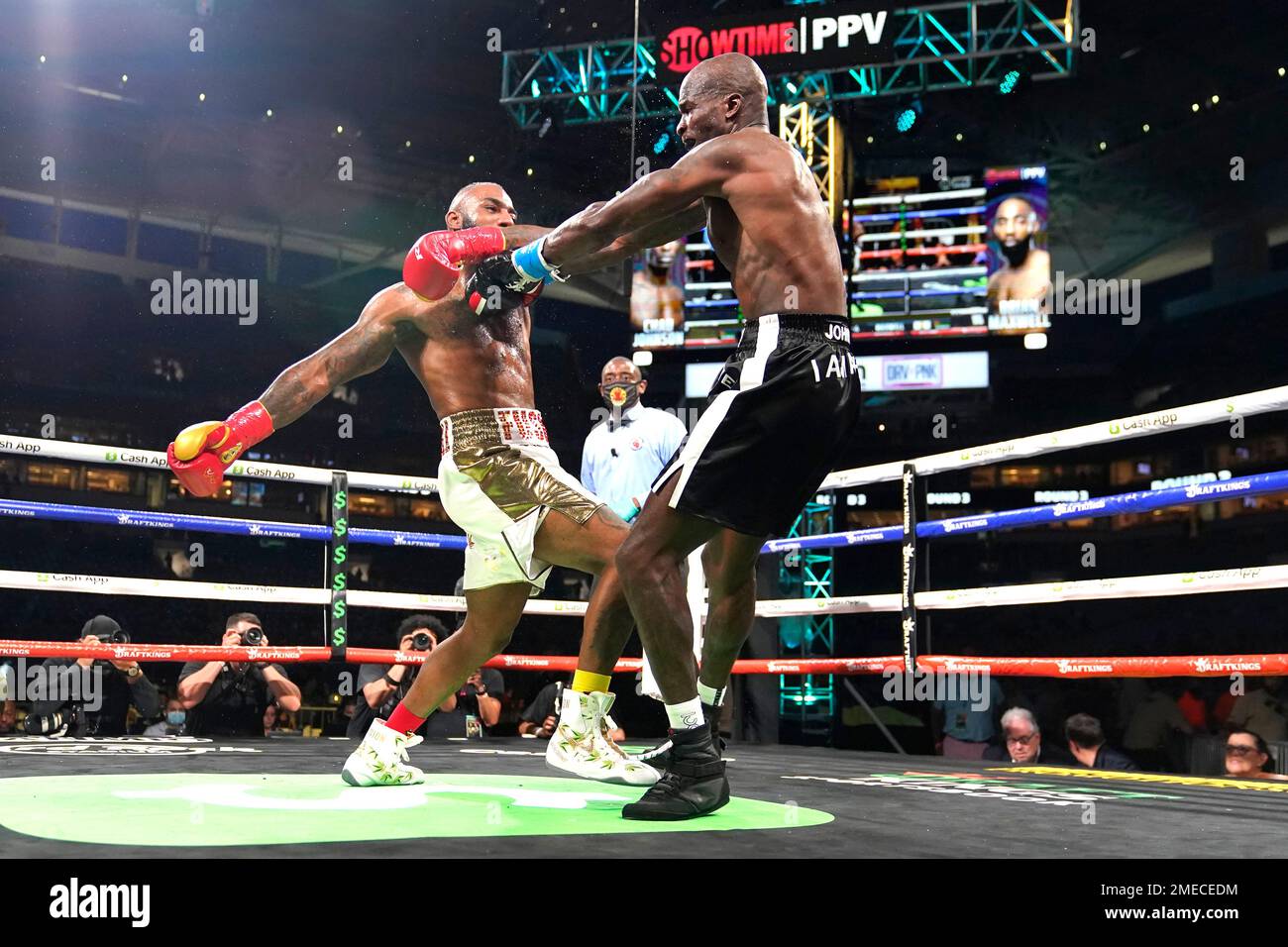 Former NFL wide receiver Chad Johnson, right, and Brian Maxwell fight ...