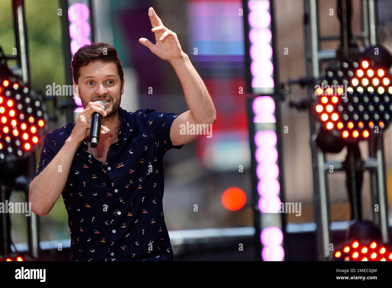 Andrew Bancroft performs at the New 42 outdoor celebration of arts