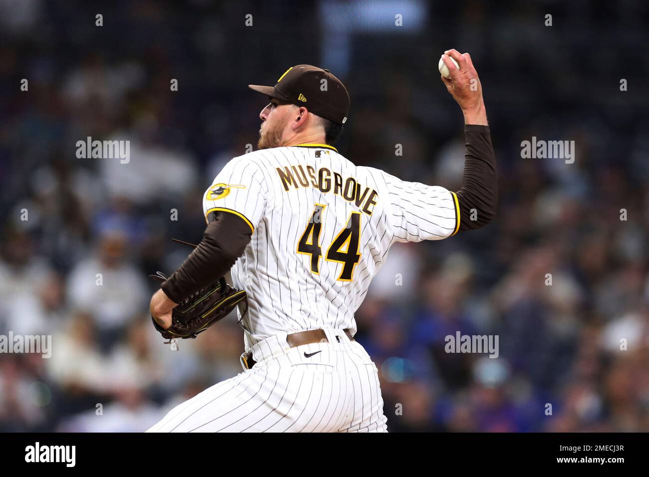 San Diego Padres starting pitcher Joe Musgrove delivers a pitch to a